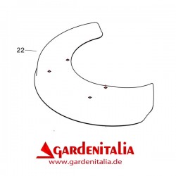 Hintere Schutzabddeckung Schneidteller für P55 (M220) EVO Scheibenmäher Eurosystems